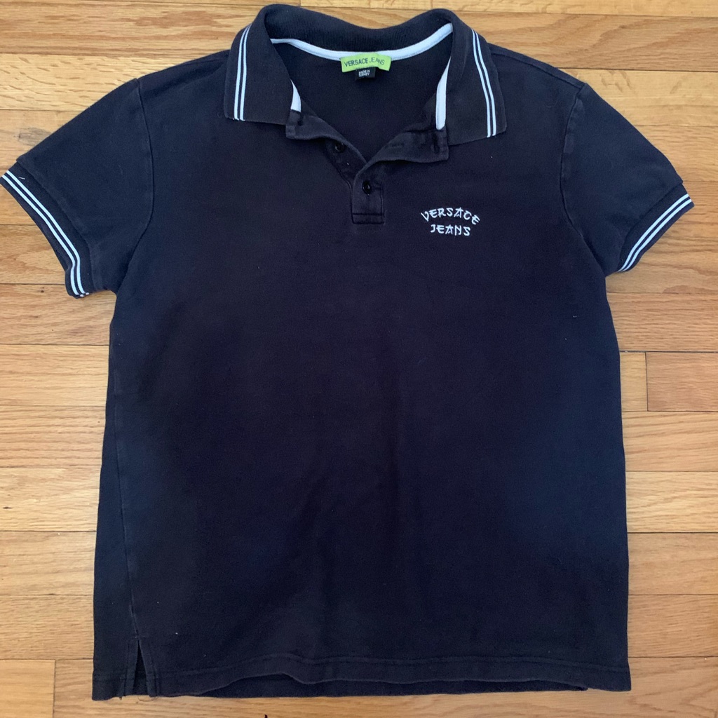 Versace Polo Mens Polo Black Authentic Medium